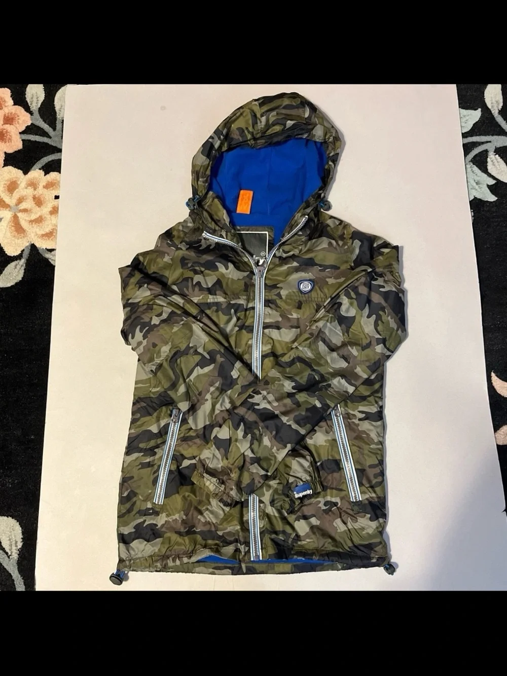 Superdry Sport Hooded Camo Jacket-Size S